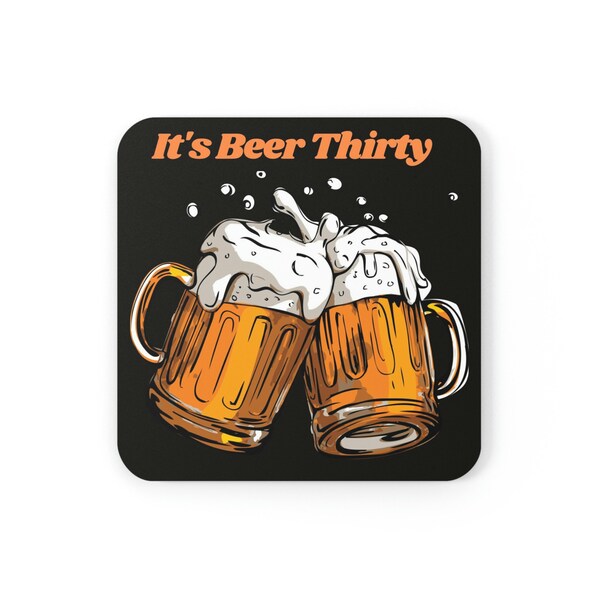 It's Beer Thirty Corkwood Coaster Set