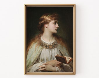 Ophelia door Thomas Francis Dicksee | Shakespeariaans portret | Cottagecore Esthetiek | Afdrukbare vintage kunstafdrukken voor eclectische huizen