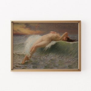 La Vague by Guillaume Seignac | Classic Art Print with Greek Mythology Theme | Fine Art Decor | Antique Oil Painting