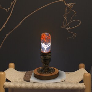 Ambient Art LED Lightbulb and Lamps, Red and White design, ambience mood lighting, vanity light light-bulbs, night light lamp