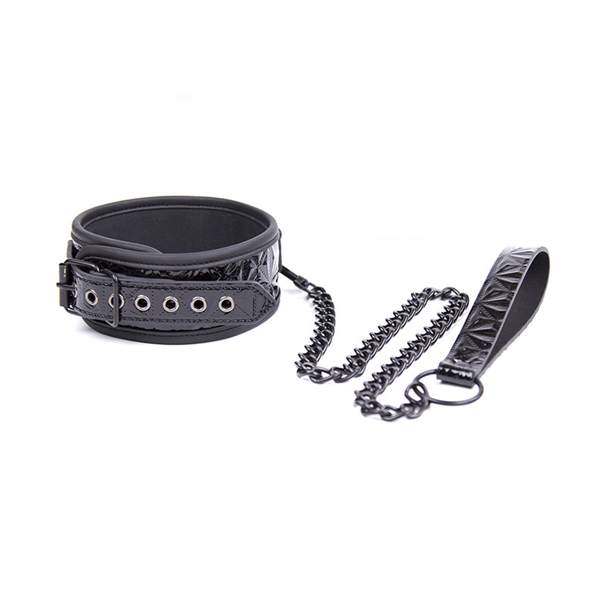 Leather Collar With Chaincollar and Leash Chain Set for Women