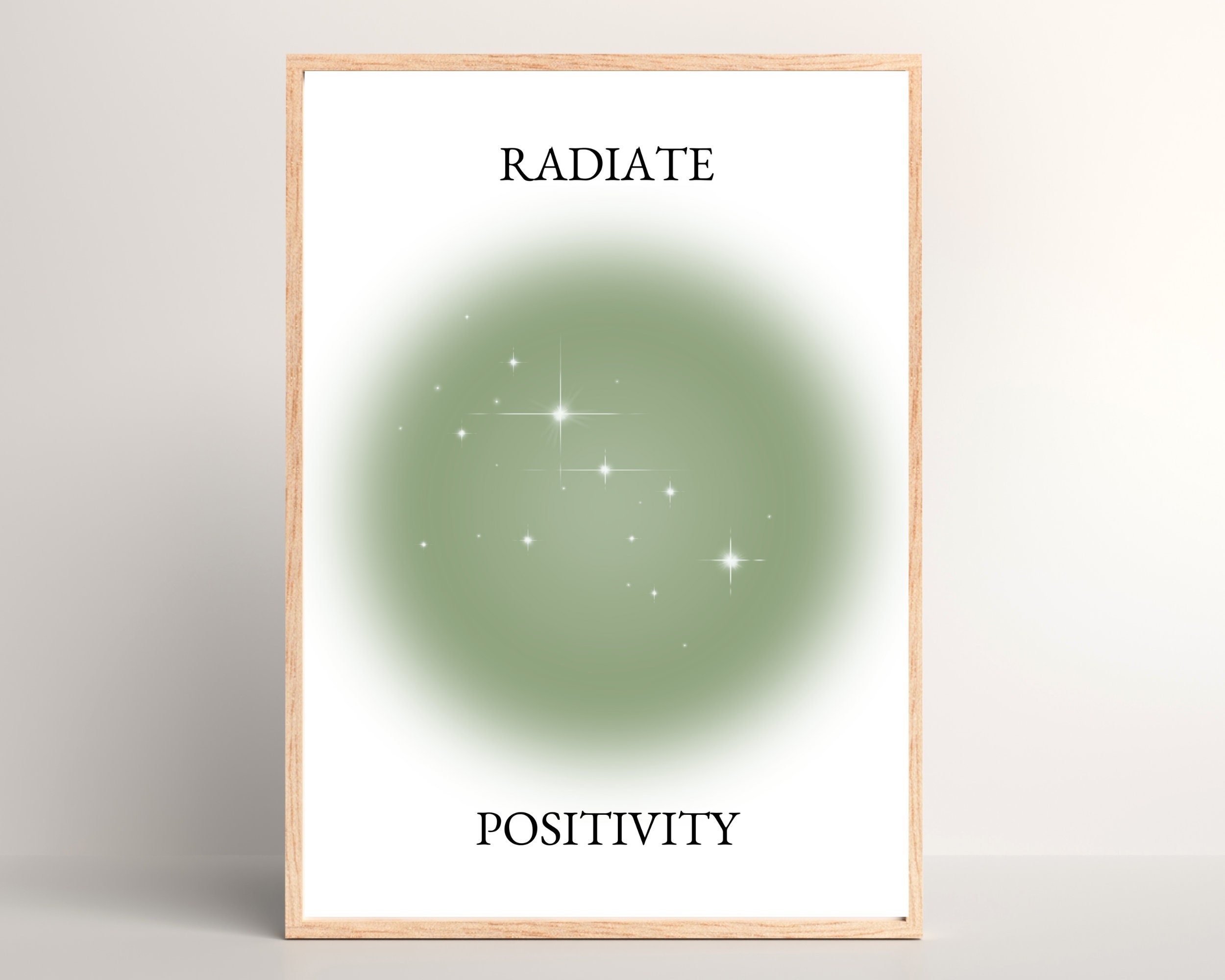 Green Positive Aura Posters, Set of 3 Affirmation, Spiritual Wall Art ...