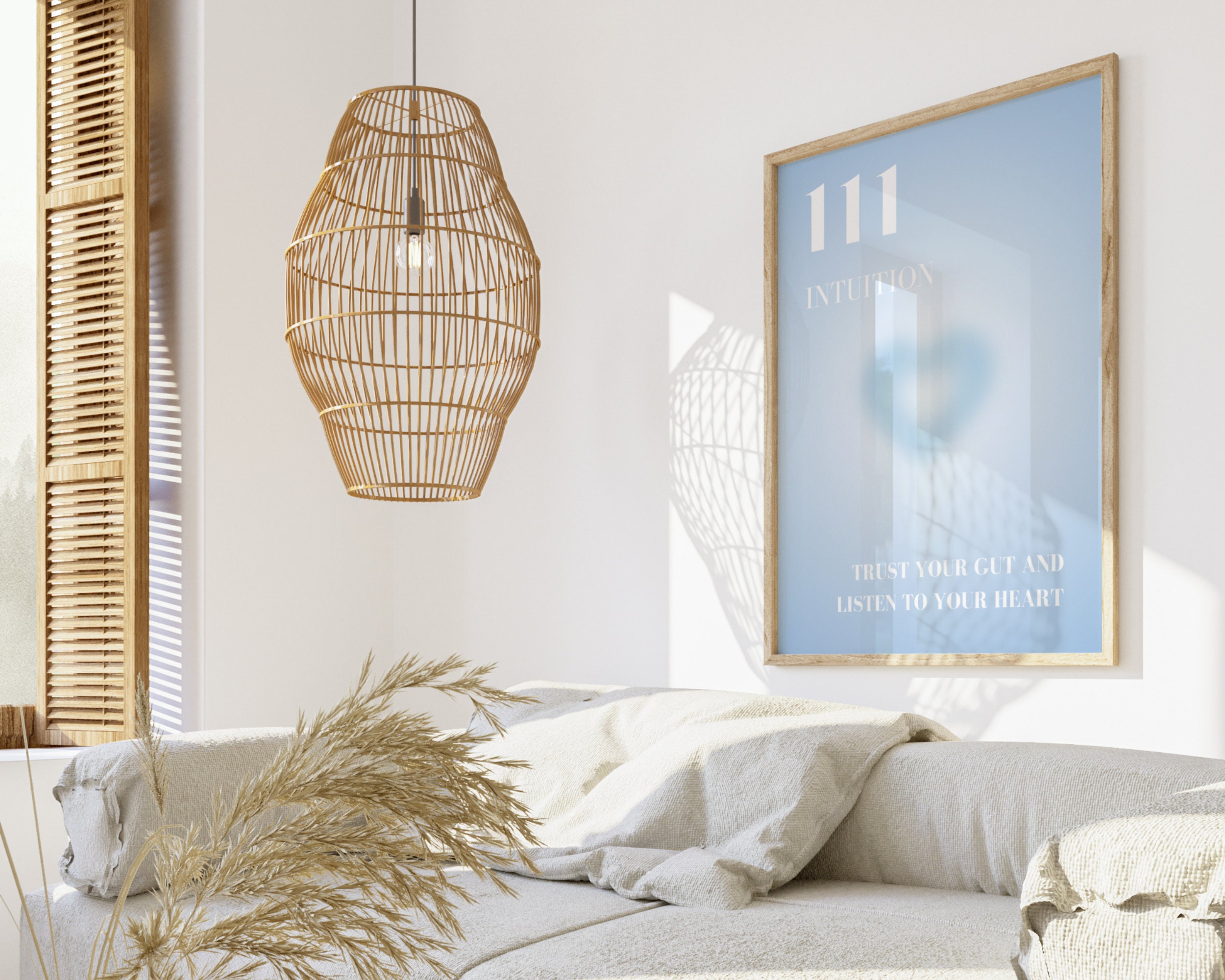 Blue Angel Number 111 Prints, Aura Poster, Light Blue Wall Art, Retro ...