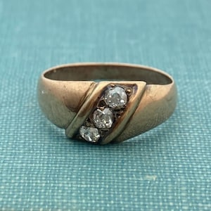 Victorian Three Stone Natural Diamond Ring