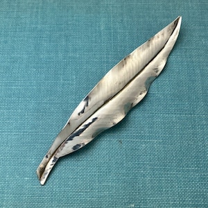 Vintage Leaf Brooch German Silver 800 Large Size