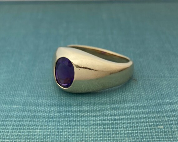 Large Amethyst Dome Ring in Solid Gold - image 2