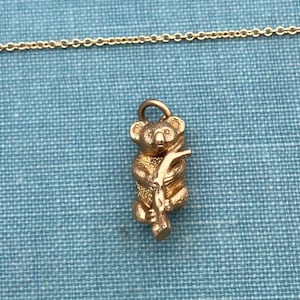 Vintage Koala Charm Solid 9ct Gold with Optional 18 Inch Chain Terminated By A Lobster Clasp Clasp