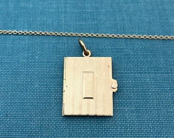 Vintage 14K guld bokberlockhänge - Flersidig medaljong