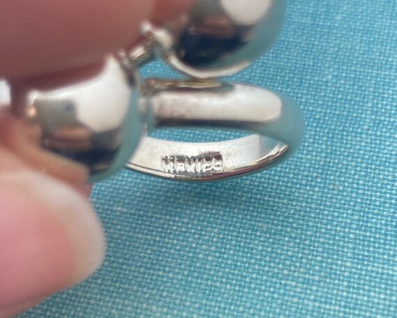 Sterling Silver Double Ball Statement Ring - image 4