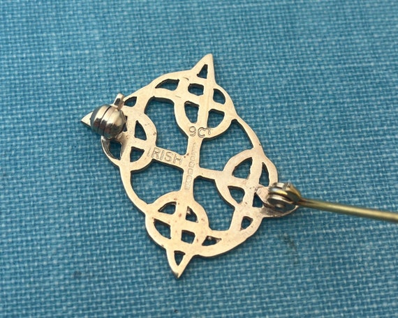Irish Celtic Knot 9ct (karat) Rectangular Brooch - image 3