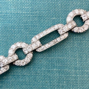 Art Deco Platinum Diamond Bracelet  5.21ct total weight