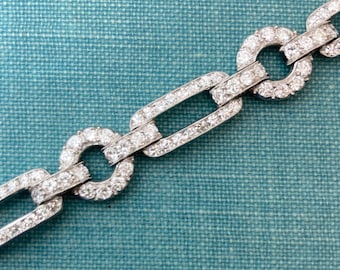 Art Deco Platinum Diamond Bracelet  5.21ct total weight