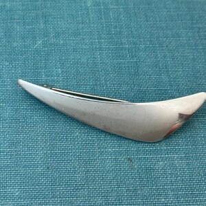Vintage Denmark Sterling Silver Boomerang Brooch