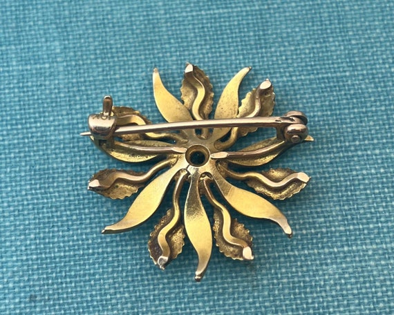 Victorian Seed Pearl Starburst Brooch with Enamel… - image 2