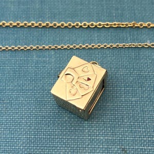 Vintage 14K Gold Deck of Cards Charm Pendant - Opens with Mini Cards