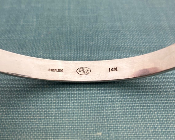 Designer Cuff Solid Sterling Silver Bracelet with… - image 5