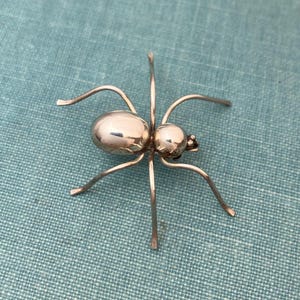 Vintage Sterling Silver Spider Brooch 6 Legs 1.25 Inches for Halloween