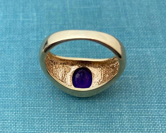 Large Amethyst Dome Ring in Solid Gold - image 3