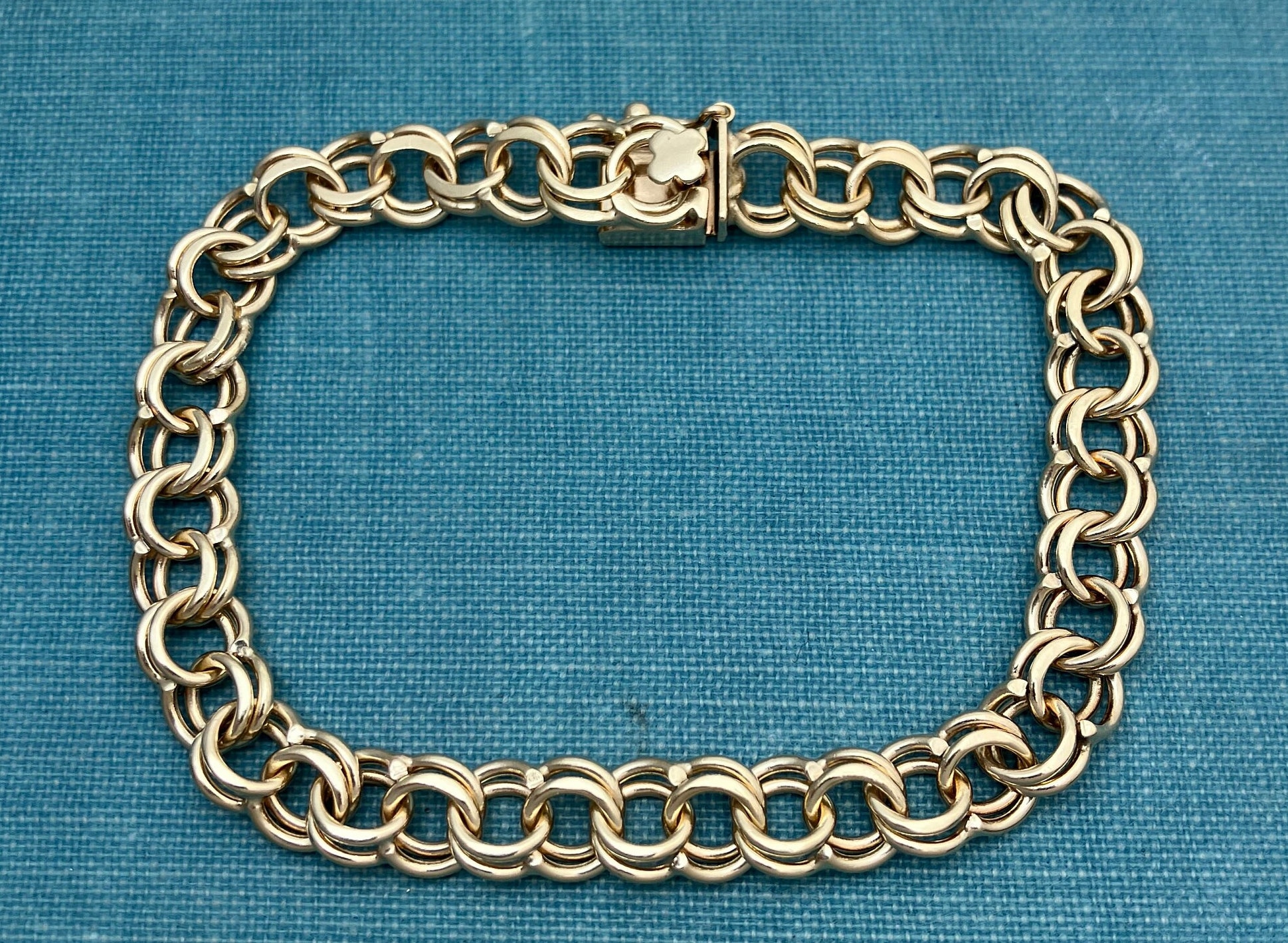 チャームブレスレット ヴィンテージ ソリッド 14K イエローゴールド 