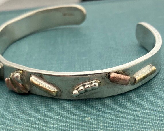 Designer Solid Sterling Silver Link Bracelet with… - image 3