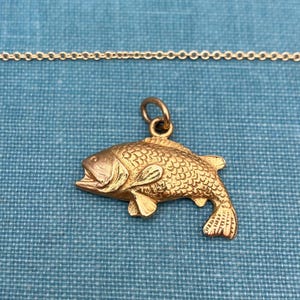 Vintage open mond basbedel massief 14 kt goud met optionele 18 inch ketting