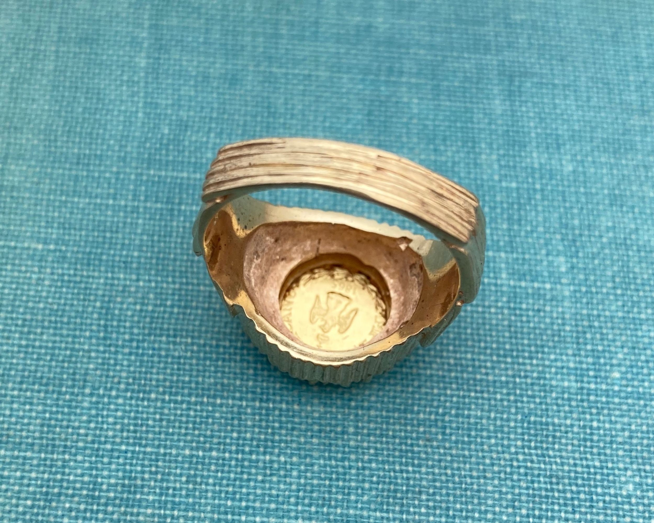 Vintage Coin Ring Maximiliano Emperador 1865 Coin Ring Circa 1970s Etsy