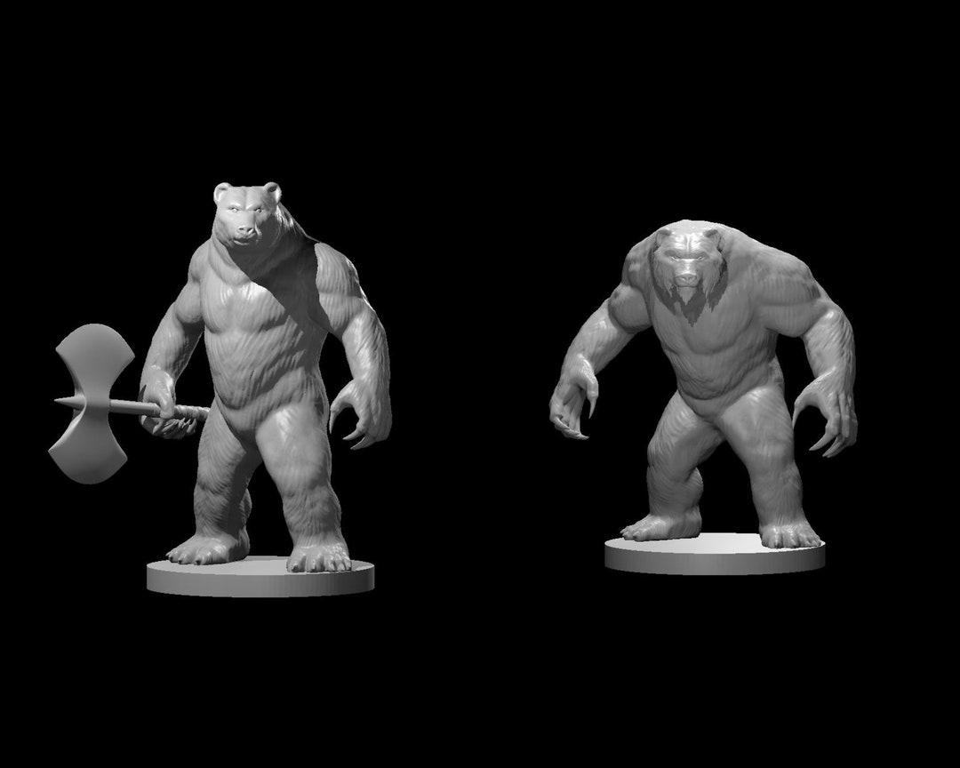 Werebear Miniature for Dnd Pathfinder and Other Ttrpgs - Etsy