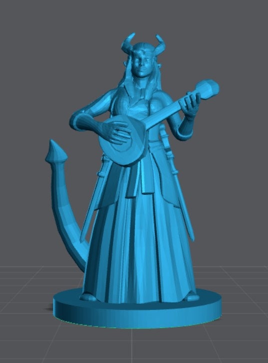 Tiefling Bard Miniature For Dnd Pathfinder And Other Ttrpgs Etsy