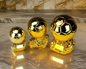 Golden Ballon Football Excellent Player Award Competition Honor Reward Spherical Trophy Customizable Gift for Childen Adult