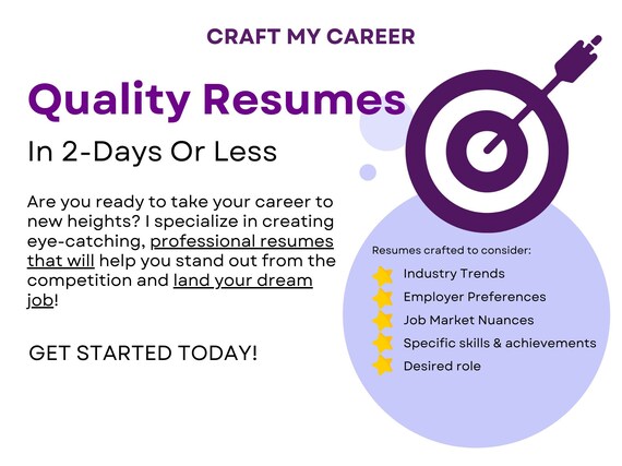 Custom Resume Builder | Build & Write Your Resume In 2 Days | Professional, Quality, Eye-Catching