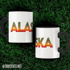 Alaska Trout Mug / Brook, Brown & Rainbow Trout / 11 oz / AK State Fly Fishing Mug, Camping Cup, Office Coffee Mugs, AK Angler Travel Gift