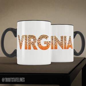 Virginia Trout Mug / Brook, Brown & Rainbow Trout / 11 oz / VA State Fly Fishing Mug, Camping Cup, Office Coffee Mugs, VA Angler Travel Gift