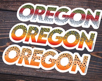 Oregon Trout Stickers 3-Pack: Brook, Brown & Rainbow Trout Decals
