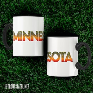 Minnesota Trout Mug / Brook, Brown & Rainbow Trout / 11 oz / MN State Fly Fishing Mug, Camping Cup, Office Coffee Mugs, Angler Travel Gift