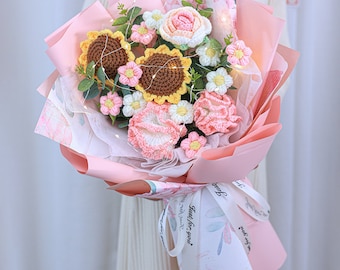 Mothers Day Gifts、Crochet Bouquets,an anniversary wedding birthday Graduation gifts,Best Gifts for her your mother friends honey