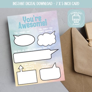Tarjeta del Día de la Madre, Tarjeta imprimible "Todo sobre mi persona especial", Regalo del Día de la Madre, Tarjeta imprimible del Día de la Madre, Tarjeta "Eres increíble"