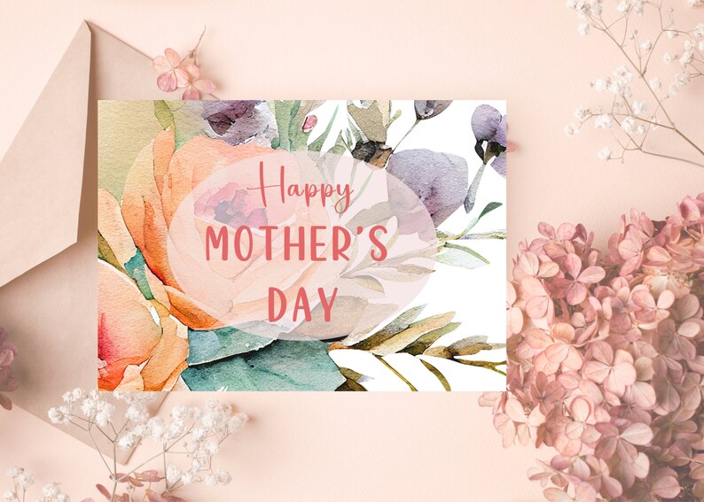 Mothers Day Card Printable, Happy Mothers Day Card, Mother's Day Card ...