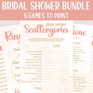Bridal Shower Printable Games, Hen&#39;s Party Printable, Games for Bridal Shower, Modern Bridal Shower, Games Bundles