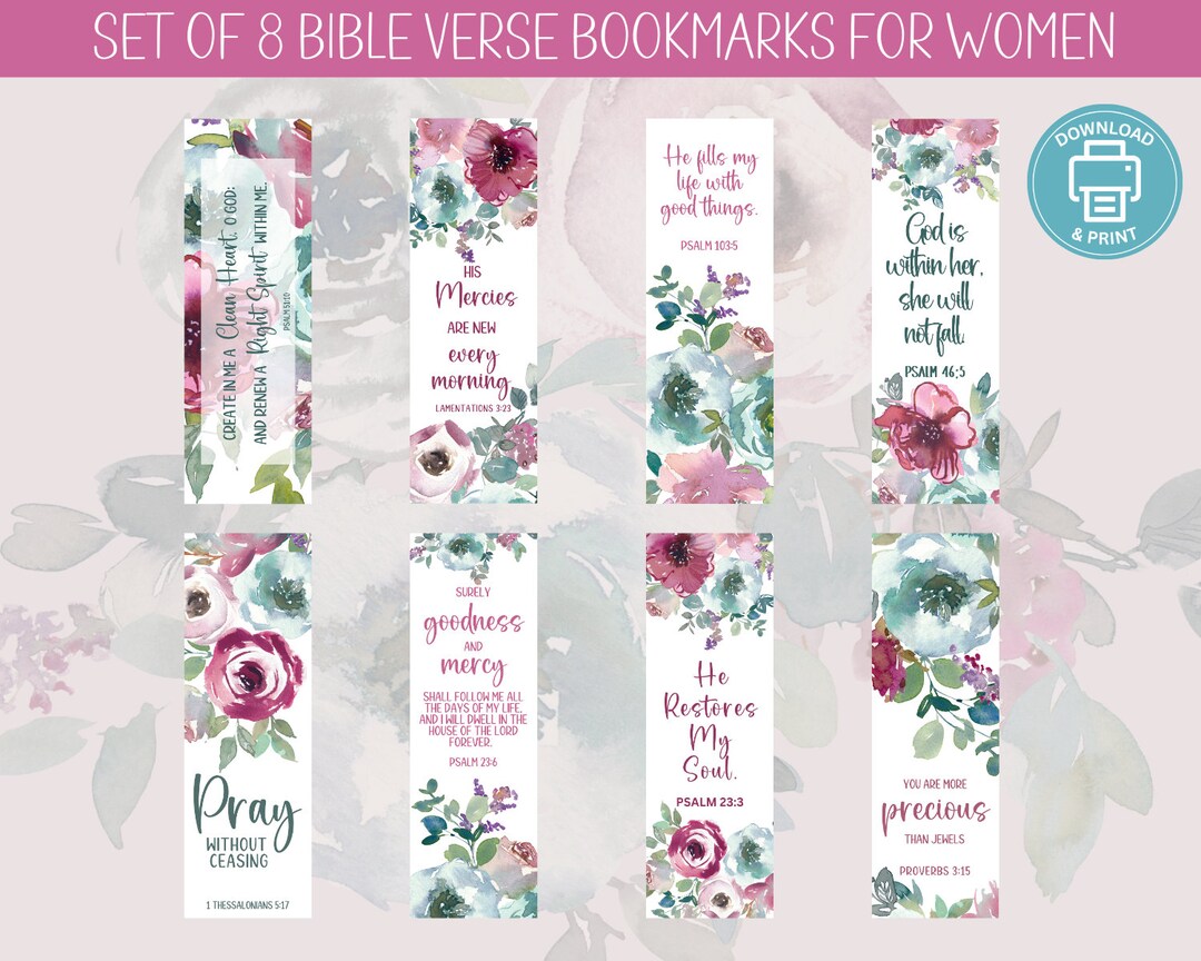 Printable Bible Verse Bookmarks, Mother's Day Bible Verse Bookmarks ...