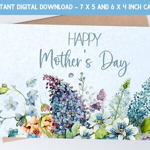 Mothers Day Card Printable, Happy Mothers Day Card, Mother&#39;s Day Card, Digital Download