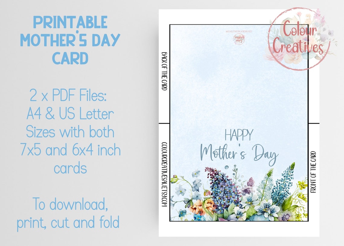 Mothers Day Card Printable, Happy Mothers Day Card, Mother's Day Card ...
