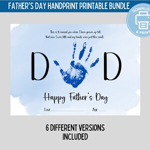 Father&#39;s Day Handprint Printable, DIY Gift for Dad, Preschool Father&#39;s Day Gift, Gather&#39;s Day Printable, Father&#39;s Day DIY Printable