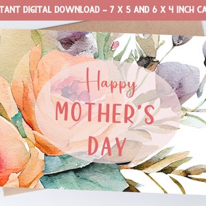 Mothers Day Card Printable, Happy Mothers Day Card, Mother&#39;s Day Card, Digital Download