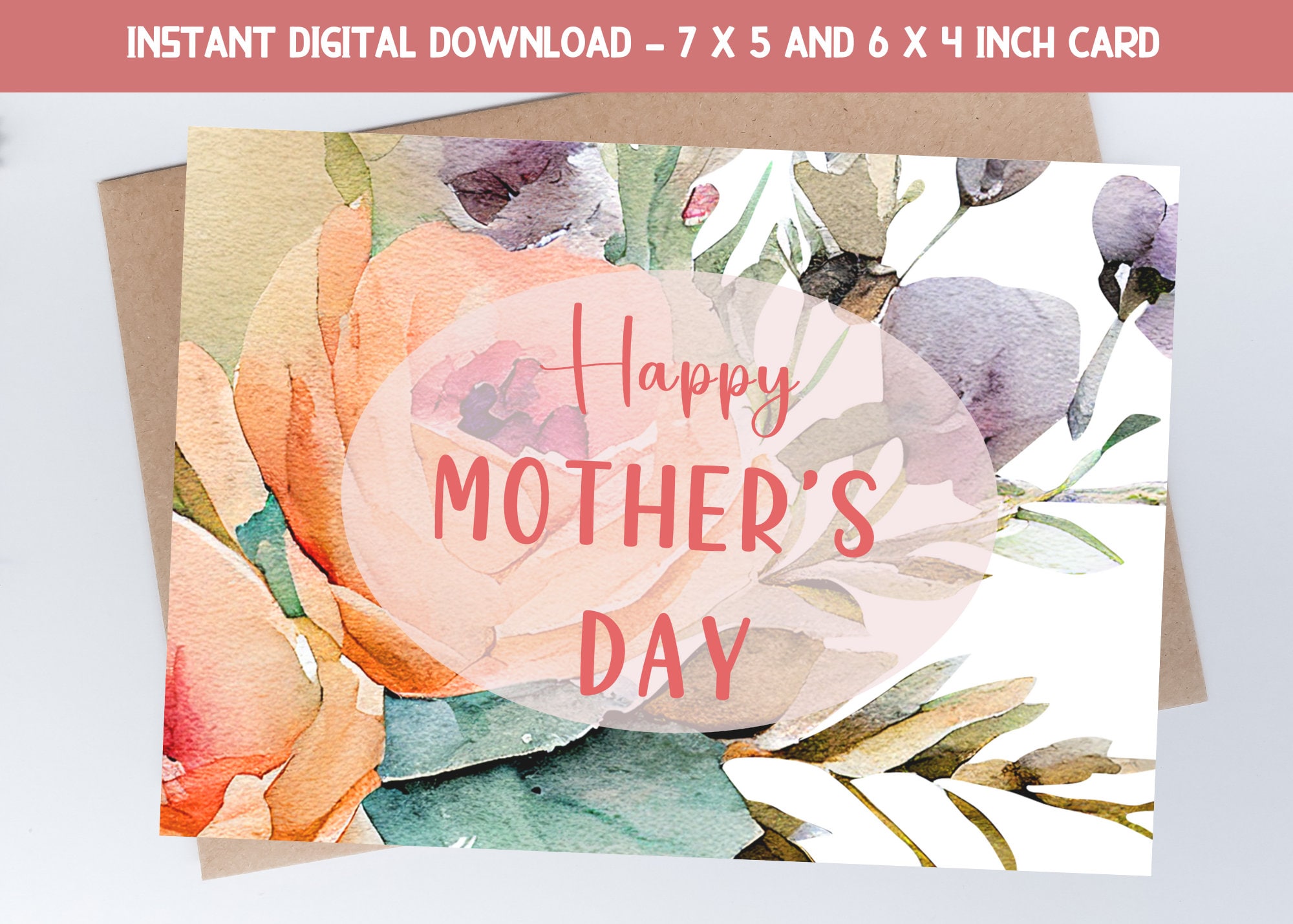 Mothers Day Card Printable, Happy Mothers Day Card, Mother's Day Card ...