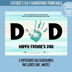 Father&#39;s Day Handprint Printable, DIY Gift for Dad, Preschool Father&#39;s Day Gift, Gather&#39;s Day Printable, Father&#39;s Day DIY Printable