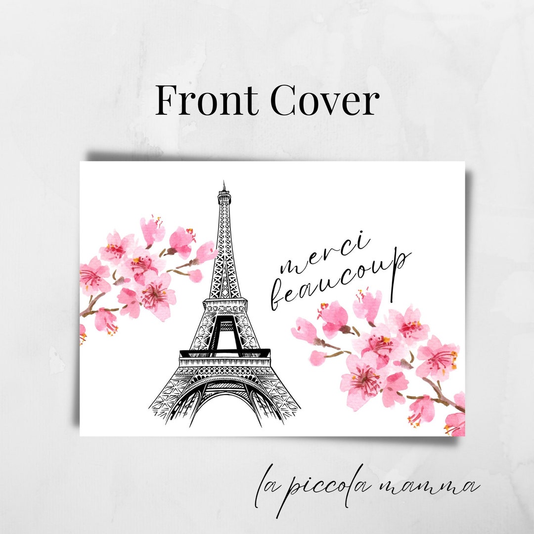 Editable Paris Themed Thank You Card - Etsy