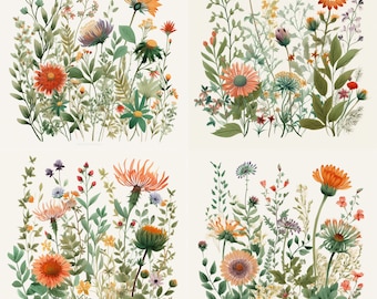 wild flower svg | svg files for cricut | flower svg | svg bundle | Botanical Svg | Floral svg |Botanical clipart |Flower Clipart