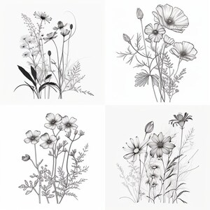 wild flower svg | svg files for cricut | flower svg | svg bundle | Botanical Svg | Floral svg |Botanical clipart |Flower Clipart |