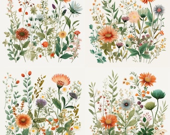 wilde bloem svg | svg-bestanden voor cricut | bloem svg | svg-bundel | Botanische Svg | Bloemensvg | Botanische clipart | Bloem clipart |