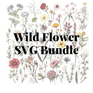 wild flower svg | svg files for cricut | flower svg | svg bundle | Botanical Svg | Floral svg |Botanical clipart |Flower Clipart |